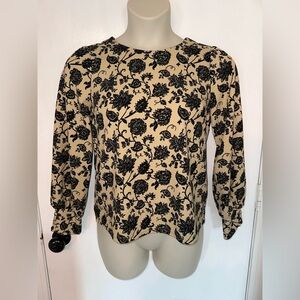 Elegant Floral Print timeless Blouse Size M #1746